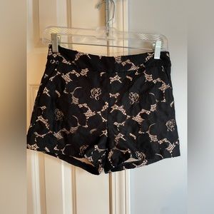 Black and cream lace shorts